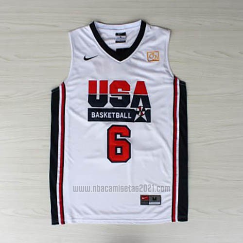 Camiseta USA 1992 Patrick Ewing #6 Blanco